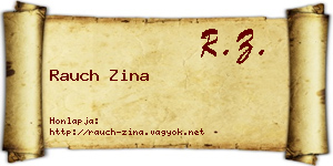 Rauch Zina névjegykártya